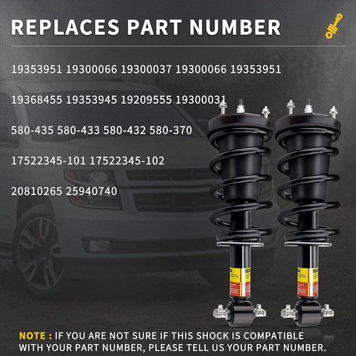 Pair Front Shock Struts Assys w/MagneRide Fit 07-14 Cadillac Escalade GMC Yukon - Picture 3 of 8