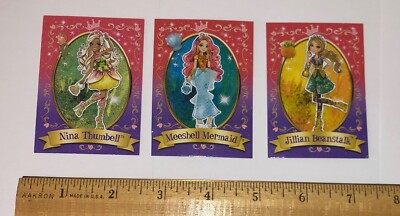 Ever After High 3 Character Story Collector Trading Card Set NEW Meeshell Nina
