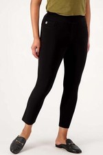 Belle by Kim Gravel Regular Ponte 5 Pocket Slim Cropped Pant Black