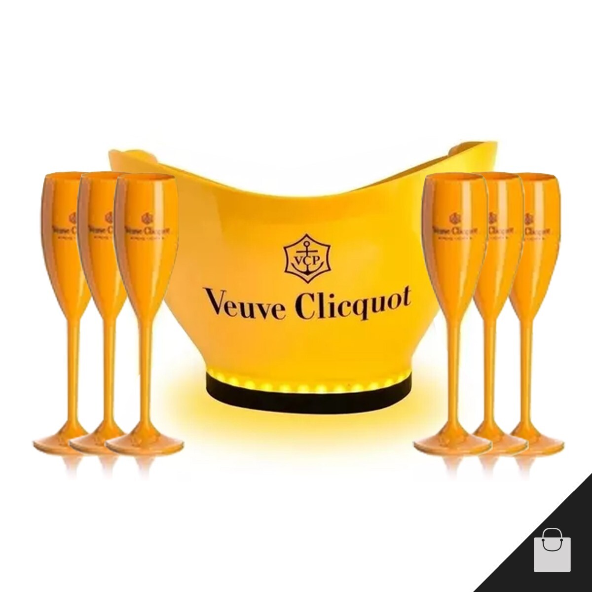 Seau à Champagne Veuve Clicquot Vintage – Rafraîchissoir Acrylique Orange