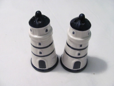 NEW DOLOMITE NAUTICAL THEMED SALT & PEPPER SHAKER SET - LIGHTHOUSE