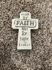 old east main inspirational cross Stone Garden Decor- Faith- NEW