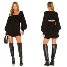 Free People Emmaline Mini Dress in Black SZ S