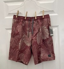 Linksoul Mens Saturday Shorts Rustler Hawaiian Lined Cayenne Red Large L M416 