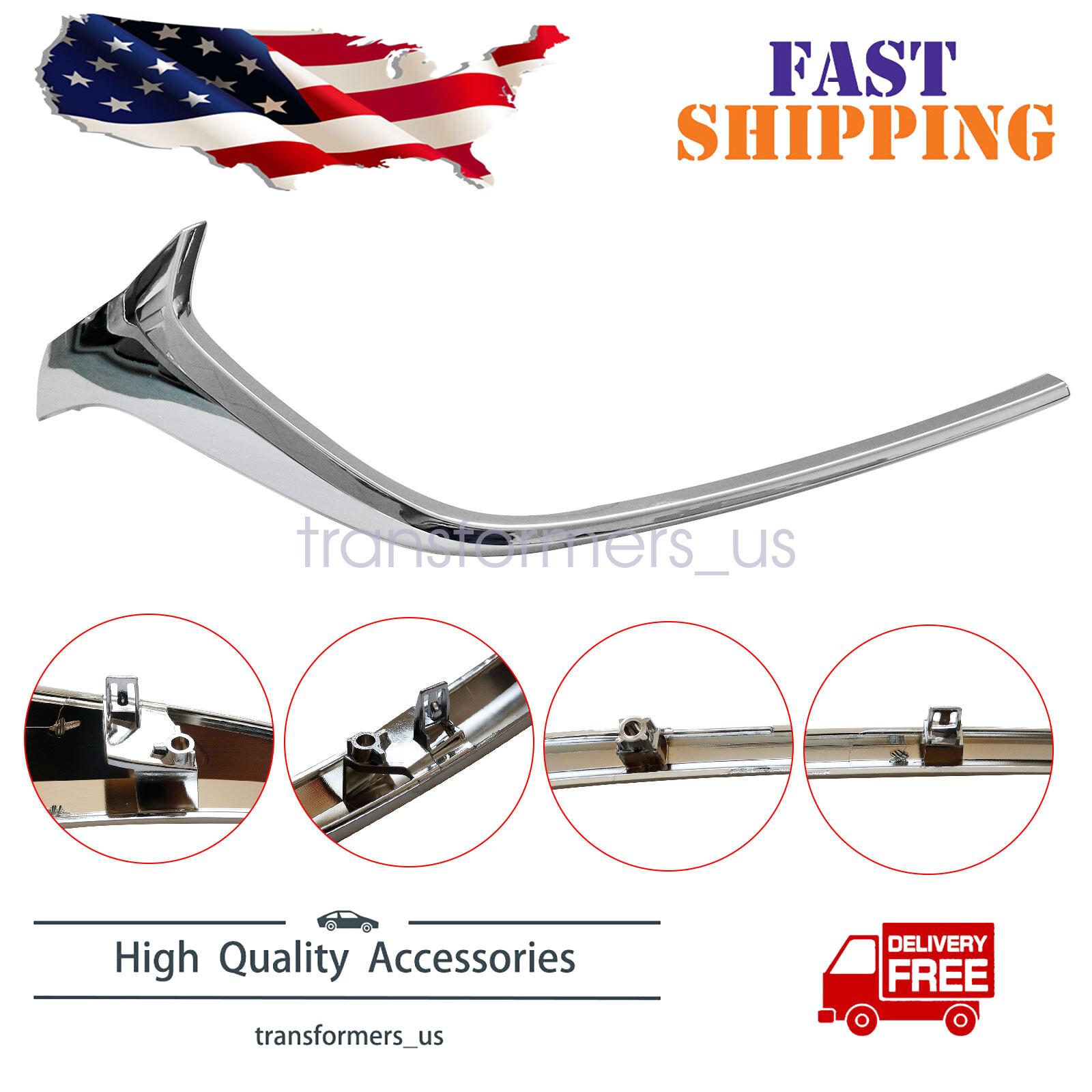 Bumper Trim Set Fits Mazda CX-3 2016-2021 Front Driver and Passenger Side Chrome