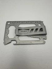 Stainless Steel Credit Card Tool Multi Pocket Camping LEVER GEAR Toolcard