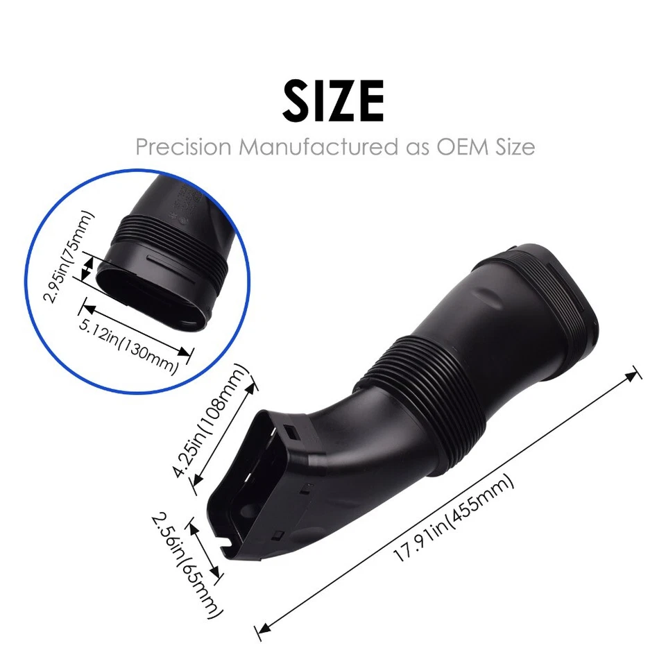 Mangueira de admissão de filtro de ar do motor compatível com 2011-2016 BMW 640i 740i 3.0L 13717582310 - Imagem 2 de 4