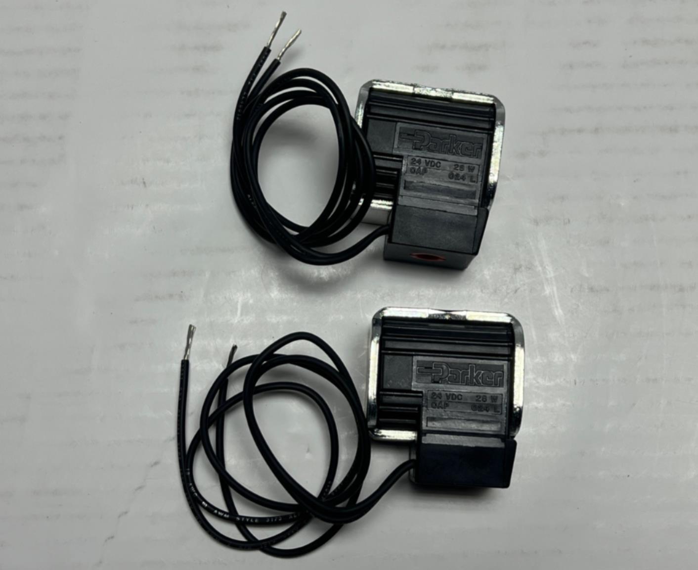 2x Pack Parker 24 VDC 28W CAP 024 L 5/8" Cartridge Valve Solenoid Coil & Leads