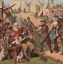 Thirty Years War German Postcard Military Camp Art Imperial Alliance Life Vtg 30