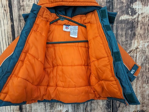Vintage Miami Dolphins NFL Parka Coat Toddler 24 Months Hooded Pockets Full Zip - Picture 3 of 17