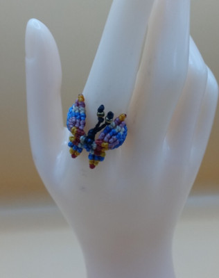 Damen Ring geflochten Makramee Faden Schmetterling Design Anden Handarbeit