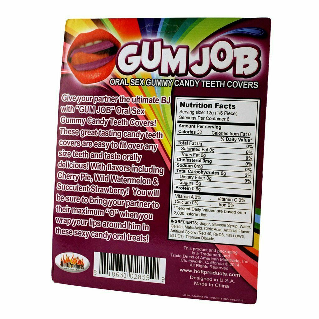 Gum Job Oral Sex Gummy Candy Teeth Covers Fruit Flavor 6Pack Deep