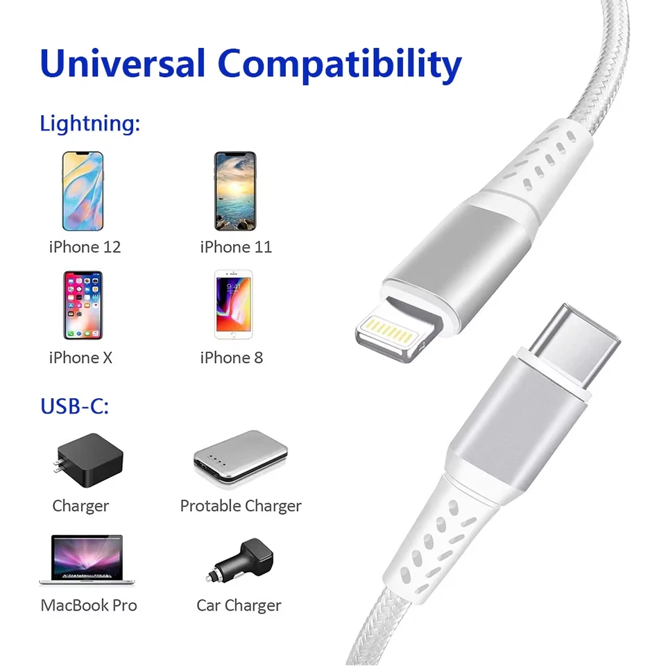 20W Fast Charger Type C to iphone Cable 2M Suitable for iPhone 8-14 Android - Image 2 of 4