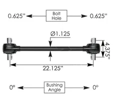 Torque Rod 22.125in Sealed Volvo part #17QF480M #20396154  #8061152 # TMR63