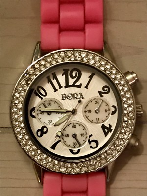 BORA CRYSTAL WATCH LADIES SPORT JELLY SILICONE BAND | eBay display picture 2