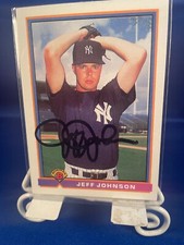 1991 Bowman Signed AUTO Jeff Johnson #159 New York Yankees Autograph