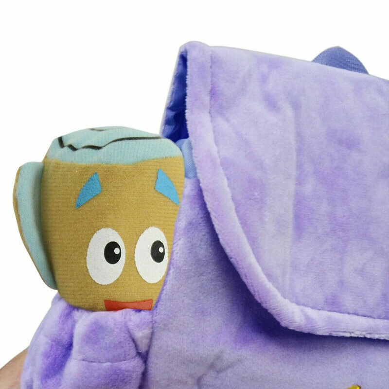 Bolso Mochila Nickelodeon Púrpura Dora The Explorer Mr. Face Peluche 10" con Mapa Foto 4 de 4