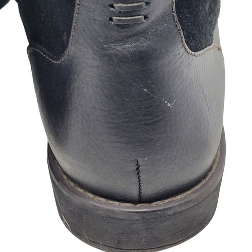 Montana Artisan Black Suede Leather Lace-Up Ankle Boots Side Zippers 9.5 Combat - Picture 10 of 13
