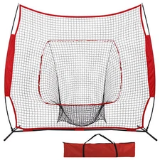 7x7Ft Baseball Softball Practice Batting Training Net w/Carry Bag Strike Zone