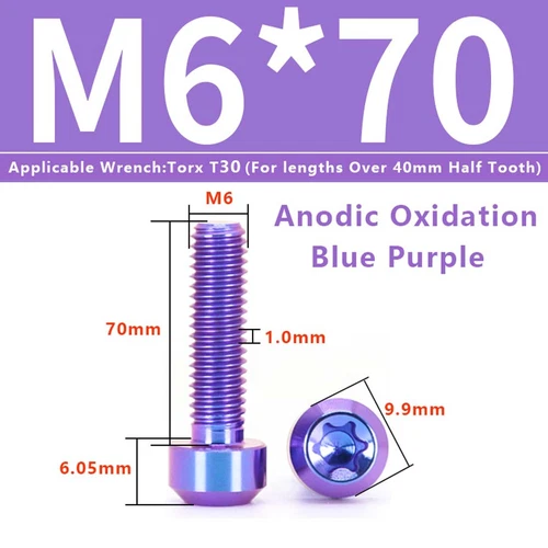 M4M5M6M8M10 Titanium Bolts Taper Cone Socket Head Motorcycle Modification Screws - Picture 35 of 205