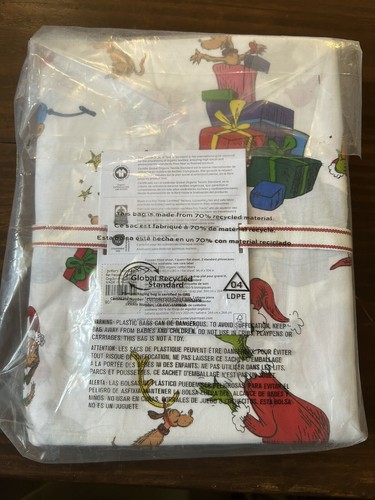 Pottery Barn Kids Q El Grinch y Max Juego de Sábanas de Navidad Orgánicas NUEVO - Imagen 3 de 4