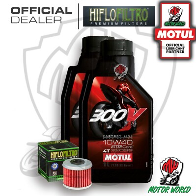 Kit Tagliando 2 Lt Motul 300V 10W40 Filter Hiflo HM 250 Montesa Cora 4T 2005