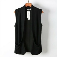 Uomo Gilet Cardigan Cappotto Giacca senza Maniche Top Giacca Casual Tasca