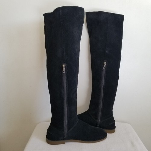 Ugg Loma Black Suede Over the Knee Boots Size 7 US EU 38 UK 5 - Picture 2 of 15