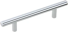 Plated Chrome Solid T Bar Pulls Cabinet Hardware Knob & Handles