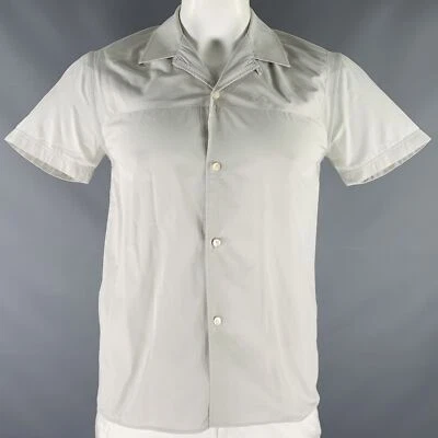 MARC JACOBS Taille 44 Chemise À Manches Courtes En Coton Gris Bleu Clair - Photo 1/4