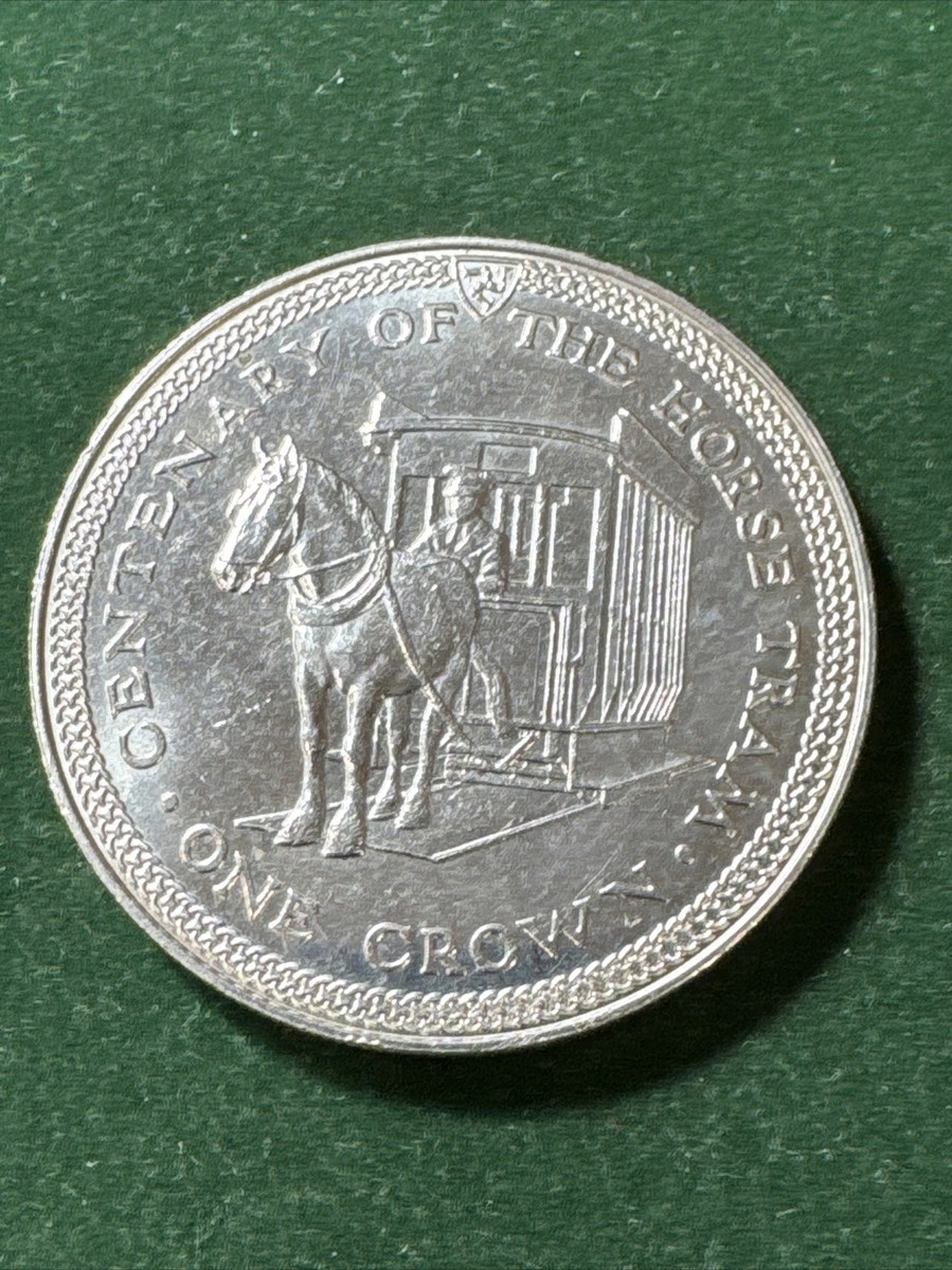 ISLE of MAN 1976 Copper Nickel Coin 1 CROWN “100 Anniversary Horse