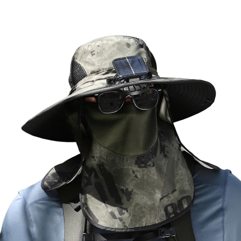 APL Cappello da pescatore uomo ventilatore di raffreddamento cappuccio viso cappello protezione completa cappuccio protezione solare ≡