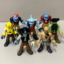 7pcs Imaginext Pirate Adventures Shark Captain Hook Nemo Dave Jones Figures Toy