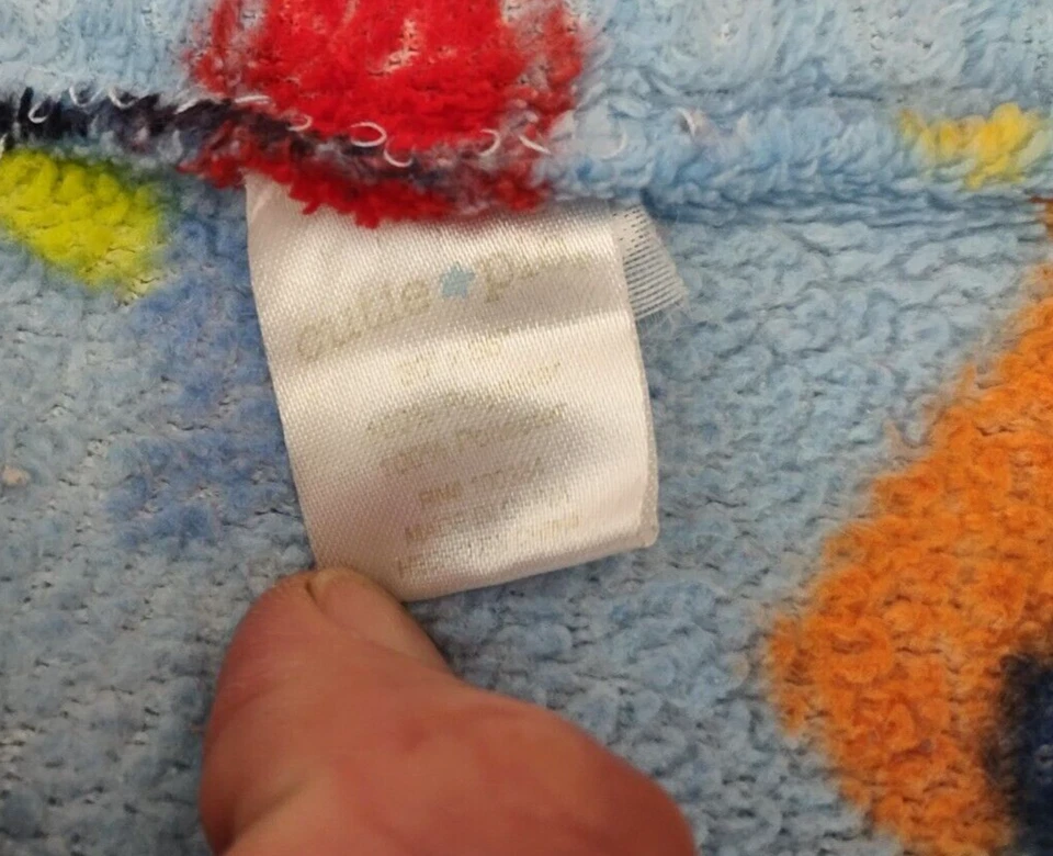 Cutie Pie Blue Dump Truck Bull Dozer Blanket Baby Boy Vehicles Stop Sign Fleece - Image 3 of 3