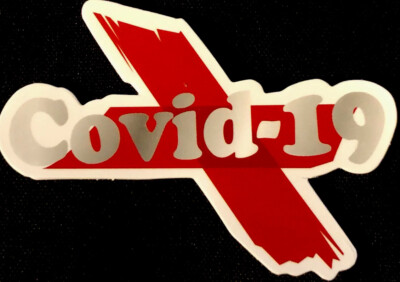 VIRUS STICKER 2020  CO-19   2 1/2  X 2  BE VERY SAFE!