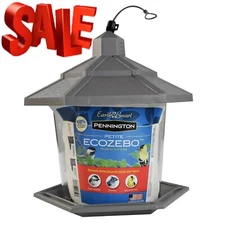 Pennington Earth Smart, Gray Plastic, Hopper Wild Bird Feeder, 2.5 lb. Capacity