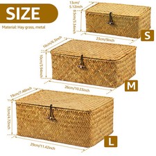 3 Pcs Hay Storage Basket Handmade Enduring Hay Woven Basket Sturdy LWi