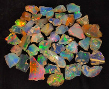 Opal Rough Specimen Gemstones Lot 50 Carat Natural Ethiopian Welo Fire Opal Raw