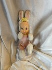 RARE ANIMALS OF DISTINCTION VINTAGE BABY DOLL PLASTIC FACE PINK / WHITE BUNNY — photo 1