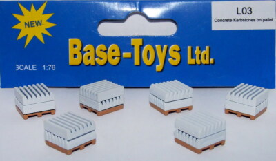 BT Modelle L-03 Beton Kerbstone auf Palette 1:76 Maßstab OO Stärke Neu & Versiegelt