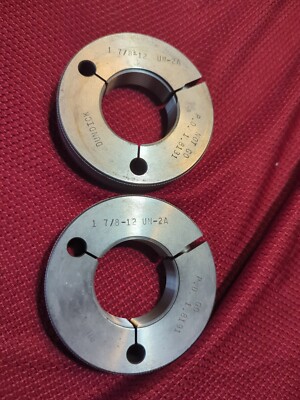 Adjustable Thread Rings 1-7/8-12 UN 2A Adjustable thread ring set Go P.D. 1.8191 No-Go P.D. 1. ...