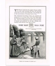 1917 Ivory Soap Washing in Ganges River art R. Jobbins-Pomeroy Vintage Print Ad