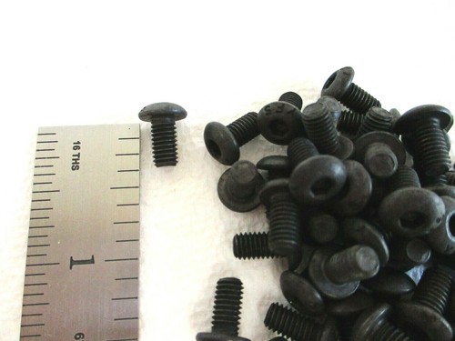 10-32 X 3/8" CABEZA DE BOTÓN TAPÓN TORNILLOS NEGRO ALEACIÓN ACERO 50 PIEZAS - Imagen 2 de 3