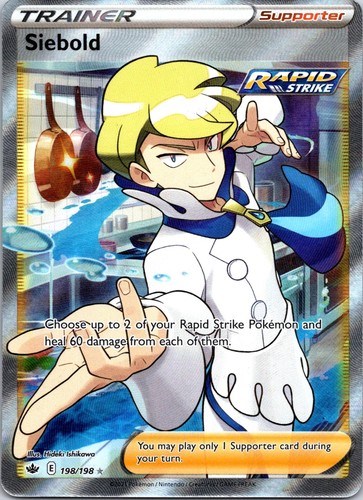 Siebold 198/198 Ultra Rare Chilling Reign Pokemon Holo Near Mint