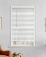 1" Cordless Vinyl Light Filtering Blinds, 1-Piece, White, 47" W x 64" L