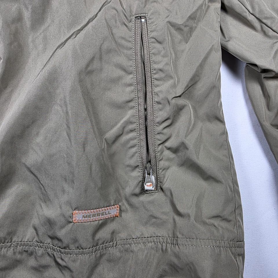 Chaqueta ligera Merrell para hombre caqui de nailon cremallera completa rompevientos forro de malla... Foto 4 de 4