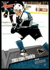 2003-04 Upper Deck Victory #208 Milan Michalek San Jose Sharks Rookie Card. rookie card picture
