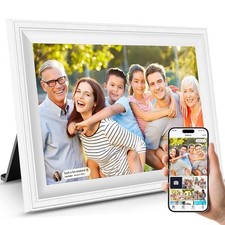 Smart White Digital Picture Frame WiFi Send Photos from Your Phone 16GB Stora...