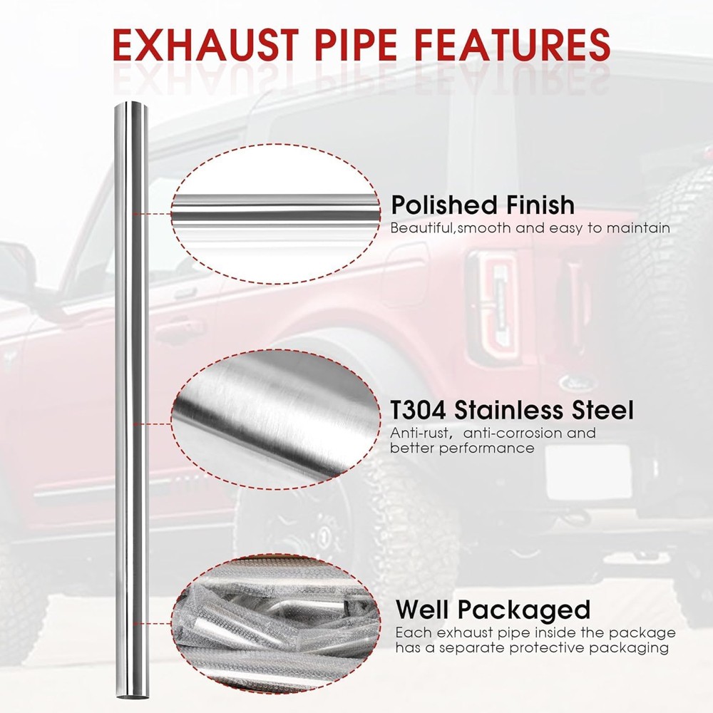 8PCS 2.5inchOD DIY Custom Exhaust Tubing Mandrel Bend Pipe Kit For Toyota Pickup