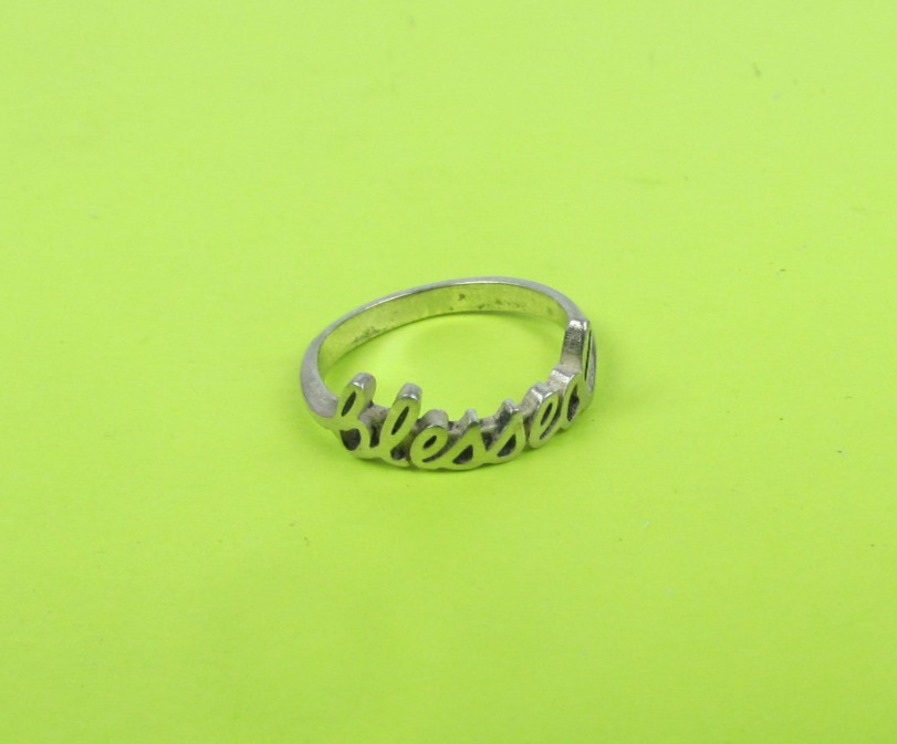 James Avery Ring "blessed" ~ Religious Solid 925 … - image 1